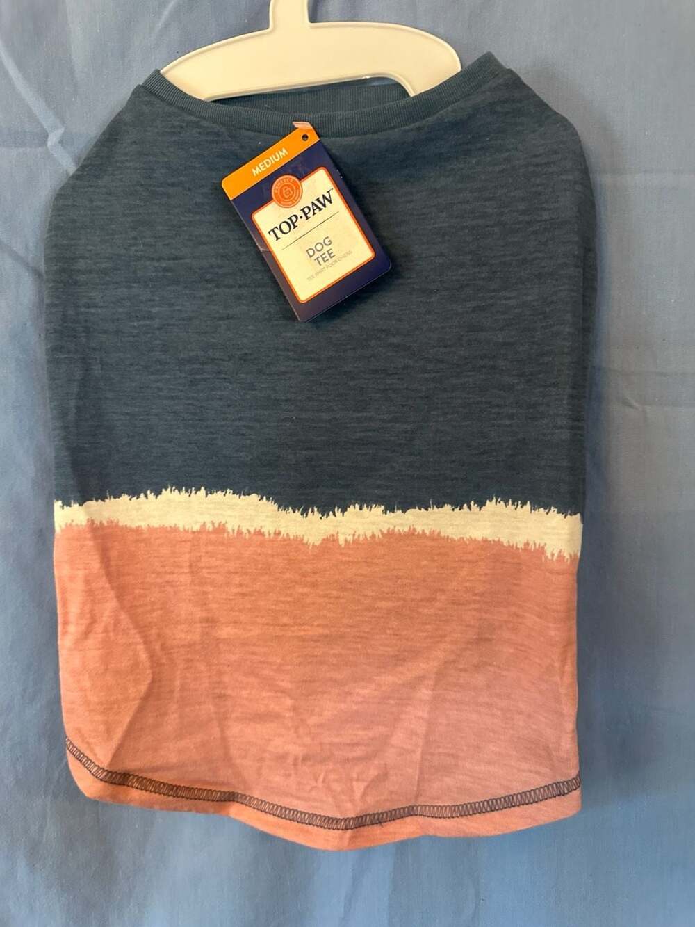 NWT - Top Paw Stripe Blue Girl Dog Tee Size M